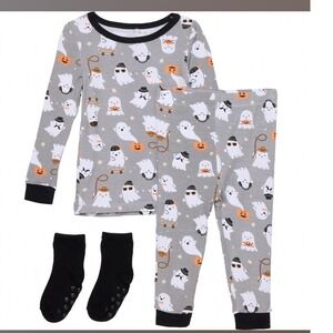 New Milkberry Kids Halloween Ghost Pajamas 3 Piece Set Bamboo Rayon 18M